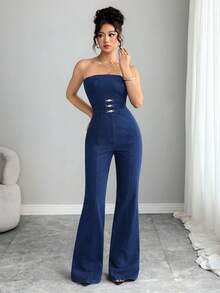 Selianne 女士时尚牛仔连体裤，夏季