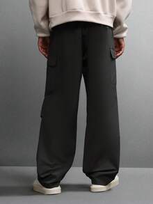 SUMWON Pantalon cargo utilitaire ample en ripstop, jambe large classique, pantalon de travail avec poches multiples, pour l'automne, l'hiver et le quotidien, streetwear décontracté - Vert sapin - Voir 2