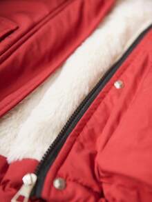 Aveloria Modichic Casual Fashionable Versatile Zipper Detachable Hooded Padded Coat, Solid Color Outerwear For Women