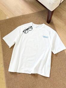 SWAVVY 万圣节图案 T 恤男式宽松圆领短袖上衣 - 白色 - 查看 2