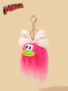 POKOJA LAND 1PC Mini Felt Bow Keychain Funny Cartoon Backpack Charm Ugly Cute Doll Keyring Gift Kawaii Aesthetic Party Favor School Office Accessory Unique Handmade Creative - Multicolor - View 6