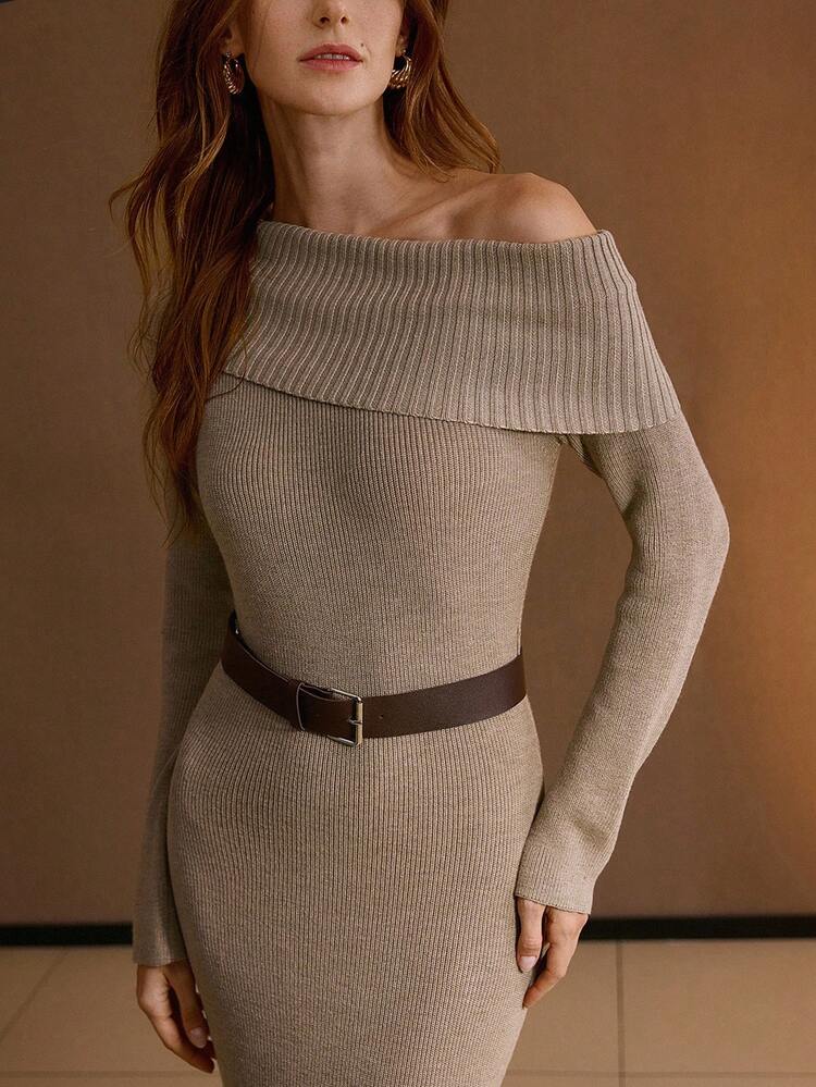 ASYMMETRICAL NECK DRESS, AUTUMN/WINTER