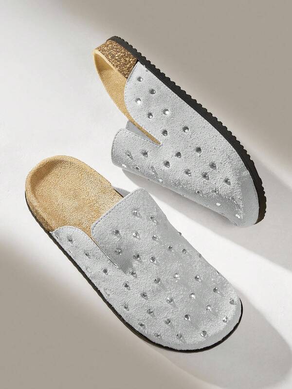 Solecia Pantuflas con suela gruesa y esponjosa, zapatos casuales de punta redonda cálidos, para Navidad y Año Nuevo, para otoño e invierno, para el Día de San Valentín