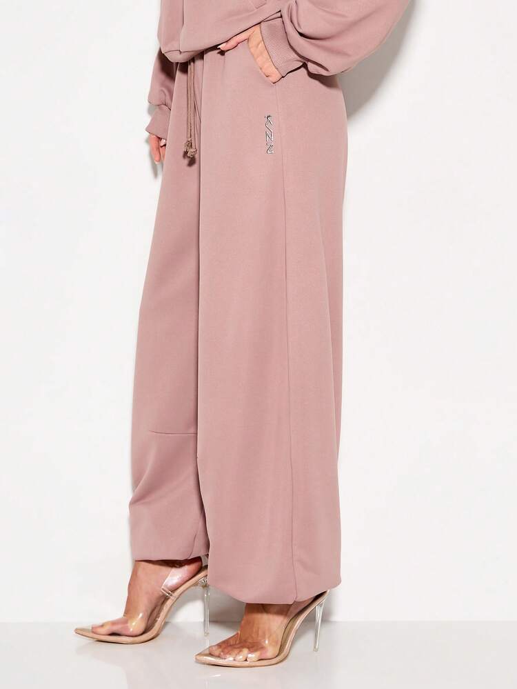 KIZN Wide Leg Balloon Joggers With Drawstring