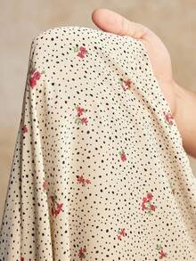 House of One Floral Print Loose Fit Woven Button Up Midi Dress Women Autumn Elegant Casual Wear