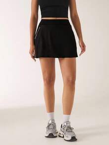 SHEIN BAE Damen einfarbiger Sportrock für den Sommer Tennis Rock Athletikrock