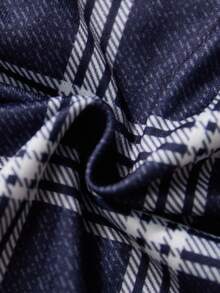 男士休闲格子睡裤三件套，舒适家居服，秋冬服装