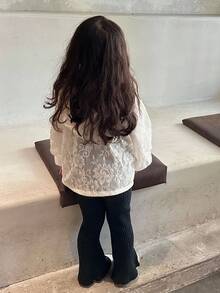 DAZY 韩版女婴蕾丝细节长袖卫衣秋冬幼儿女童服装 - 杏色 - 查看 2