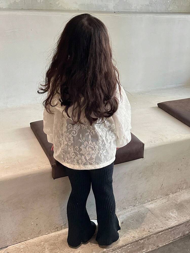 Baby Girls Korean Style Lace Detailed Long Sleeve Sweatshirt Fall/Winter Toddler Girls Clothes