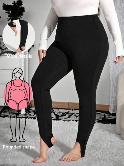 Enliva Plus Size Women Skinny Thermal Lined Leggings, Suitable For Halloween/Autumn /Winter