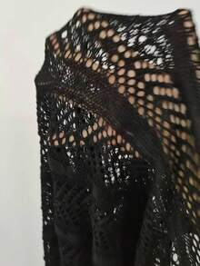 Swim SXY Summer Beach Backless Halterneck Cover Up With Tie Waist Music Festival - Black - View 6