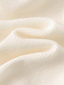 Cozy Pixies 2 件套女婴纯色针织柔软圆领荷叶边长袖上衣和松紧腰喇叭裤套装