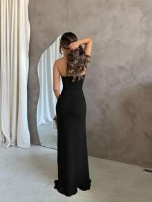 Jemour Gaun Maxi Wanita - Hitam - View 2