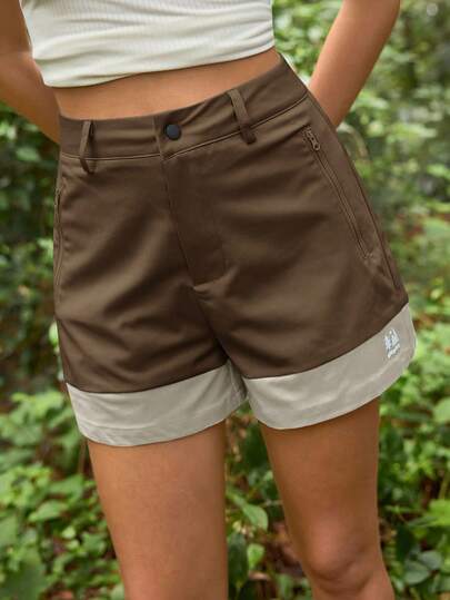 In My Nature 女士休闲舒适户外短裤，配撞色纽扣