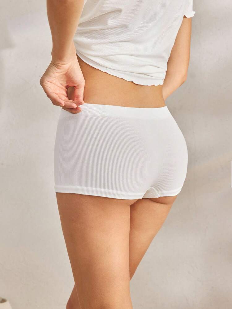 Ocili 5条装女士纯色无缝中腰内裤 - 白色 - 查看 2