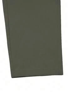 Manfinity Homme Men's Utility Drawstring Cargo Pants, Simple And Versatile, Military Green Cargos For Men Cargo Joggers, Fall - Green - View 5