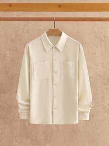 Manfinity VCAY Set de 2 piezas Camisa casual con bolsillo en el pecho y pantalón largo para hombre, ropa de otoño, conjunto cómodo - Multicolor - Ver 8