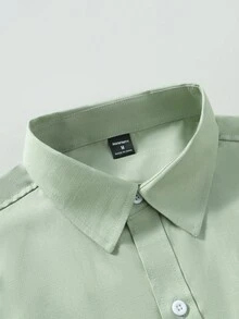 Manfinity Mode Camicia casual da uomo a maniche lunghe, tinta unita, per l'autunno