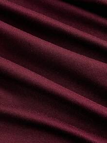 SHEIN MOD 3件套女士纯色喇叭袖褶皱T恤，外出上衣，假日长袖露脐上衣，秋冬季，返校季，乡村音乐会，万圣节 - 彩色 - 查看 4