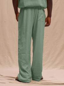 Musero 男士直筒宽松时尚轻便裤套装仅适合春夏休闲舒适裤装 - 綠色 - 查看 4