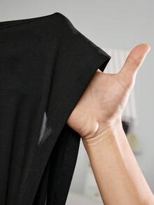 SHEIN CURVE+ Curve 大码/秋装/秋季女装/女冬装/冬装大码休闲日常纯橙色宽松口袋长款开衫毛衣外套，女装，春秋秋季女装，冬季，CURVE PLUS 大码开衫大码女装 8xl 女装 Curve 秋装 - 黑色 - 查看 9