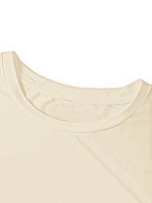 EMERY ROSE Plus Size Fall Pumpkin Spice Autumn Printed Casual T-Shirt Top Halloween - Beige - View 3