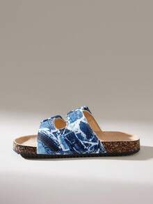 Solecia Giày bệt mũi tròn tua rua đính đinh tán kép cho nữ, thoải mái khi đi chơi, dự tiệc, đi làm, đa năng - Nhiều màu - Xem 4