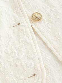 SHEIN MOD 大码无袖西装背心，夏季提花纹理西装背心，大码优雅夏季西装背心，女式白色背心，女式无袖西装外套，女式白色背心，女式白色西装背心，女式无袖西装外套，秋季夹克背心 - 杏色 - 查看 7