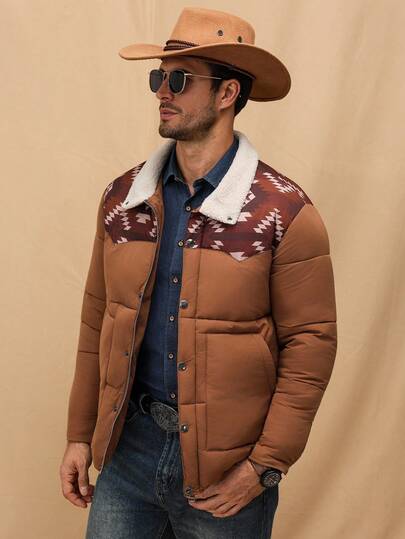 Manfinity Nomadique Abrigo de invierno de unicolor con cuello alto para hombres, abrigo casual cálido para salir, regalo para amigos, esposo, novio, otoño