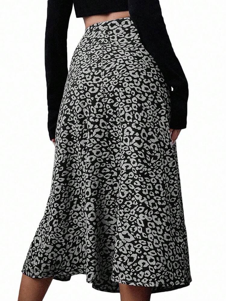 All Over Print Split Thigh Skirt
