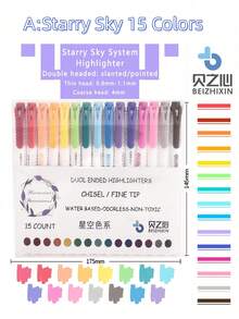 Double Headed Fluorescent Pen Retro Marker Pen Macaron Color Marker Pen Light Colored Student Key Hand Accounting Pen Back To School - Multicolor - View 16