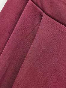 Franclia Fashionable Asymmetric Hem Rose Floral Design High Waist A-Line Skirt For Women, Autumn/Winter Fall Cloth For Women - Burgundy - View 7