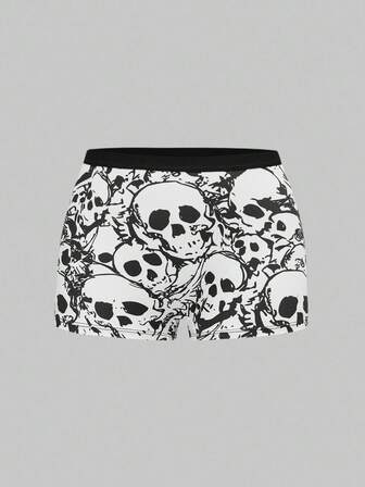 1pc Gothic Skeleton All-Over Print Women's Briefs