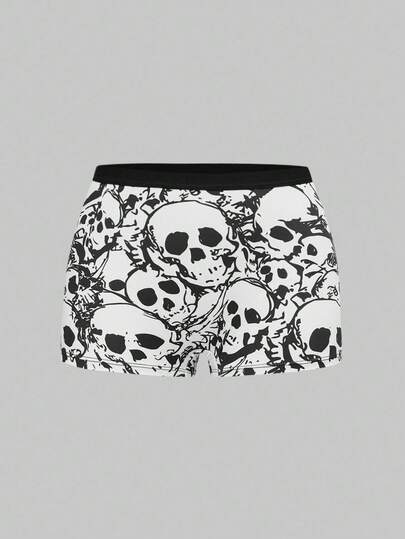 1pc Gothic Skeleton All-Over Print Women's Briefs
