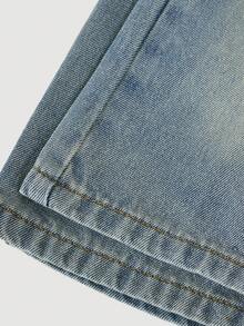 SHEIN Baby Girl Cute Retro Blue Denim Loose Fit Pants Fall Winter,Fall Clothes,Autumn Clothes ,Casual And Fashionable Vacation Outfits,Fleece Leggings Winter