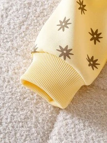 SHEIN Infant Girls' Apricot Long Sleeve Top And Pants Set, Versatile Autumn Outfit Fall Winter