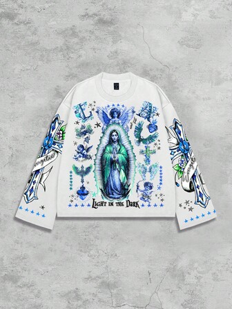 Street Life T-shirt da uomo con stampa grafica streetwear, adatta per uso quotidiano, primavera/estate, autunno