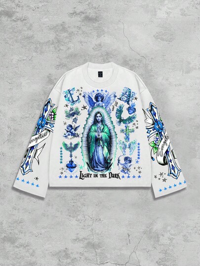 Street Life T-shirt à imprimé graphique streetwear pour hommes, convient pour le port quotidien, printemps/été, automne