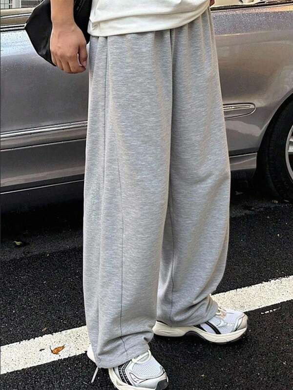 1 pièce Pantalon de sport décontracté pour adolescents, design élastique à la taille, convient pour les trajets quotidiens, au printemps et en automne