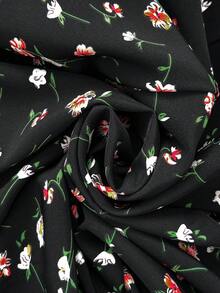 SHEIN 孕妇休闲碎花连衣裙，秋季 - 黑色 - 查看 8