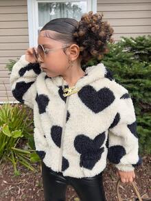 Áo khoác dài tay rộng rãi có khóa kéo hình trái tim cỡ lớn - Màu Khaki - Xem 5