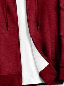 Felpa con cappuccio e chiusura lampo in cotone da uomo senza maglietta