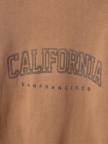 EURMUSE Cotton Men Letter Graphic Sweatshirt & Drawstring Waist Sweatpants - Beige - View 7