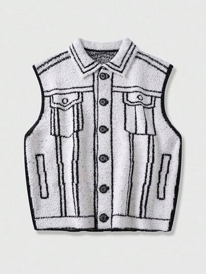 Prep Gilet casual a maglia monopetto da uomo per l'autunno