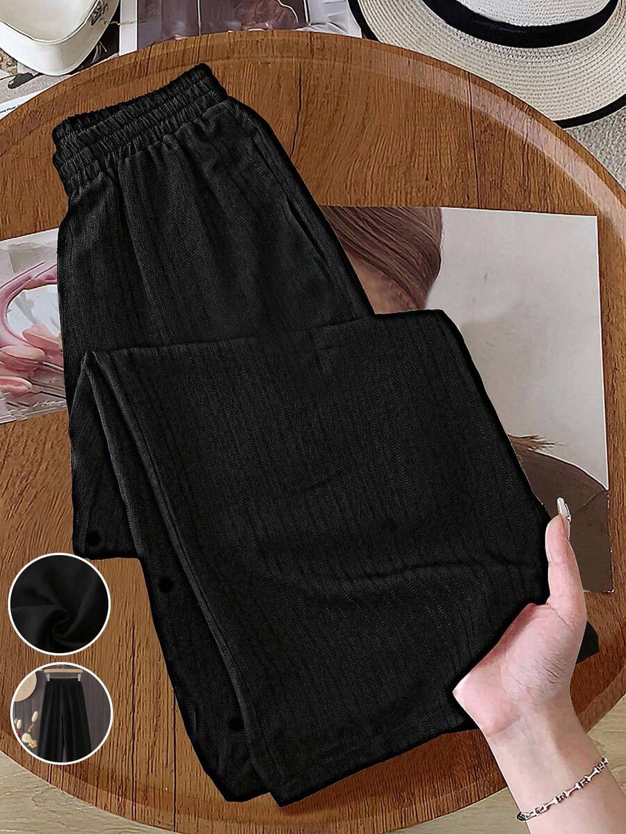 Rusticease Women's Solid Color Casual Pants Fall Clothes For Women Fall Clothes For Women  Autumn Clothes  Autumn Women  Women's Winter Clothes - Black - View 1