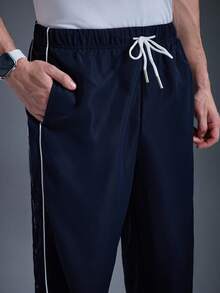 DRIFTMERE Lässige gestreifte Sport Straight Leg Hosen für Herren, Loose Fit einfarbige vielseitige Lange Hosen, Frühling/Herbst, Joggen, Gym, Trainingshosen Frühling bis Sommer - Blau - Übersicht 7