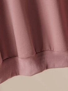 Lacomfia Bluza z okrągłym dekoltem, luźna, w jednolitym kolorze, z okrągłym dekoltem, z łatką na rękawach, wiosenna, jesienna, w dużym rozmiarze, na jesień i zimę