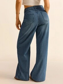 Daynim Women's Casual Striped Straight-Leg Jeans Women's Going Out Jeans Women's Casual Jeans