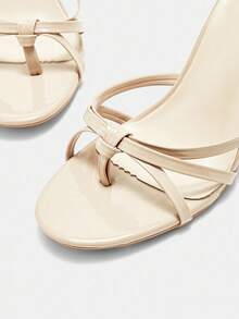 CUCCOO CURVES Plus Size Wide Fit Elegant Sexy Multi-Strap Sandals, Suitable For Summer Outdoor And Daily Wear - Apricot - View 3