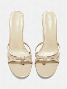 CUCCOO CURVES Plus Size Wide Fit Elegant Sexy Multi-Strap Sandals, Suitable For Summer Outdoor And Daily Wear - Apricot - View 5